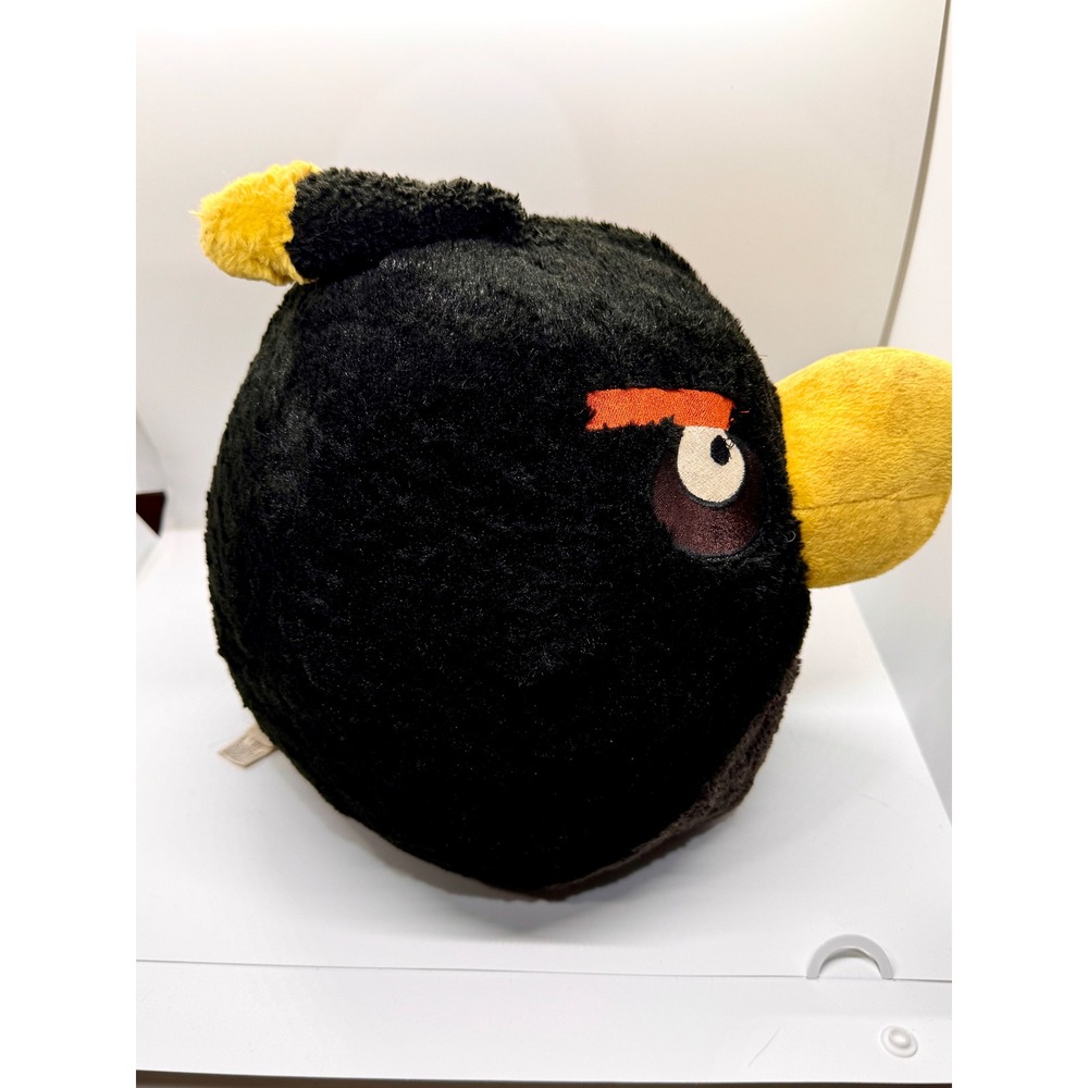 Angry Birds Bomb Black Bird Plush Stuffed Animal Large 11 Inch Rovio Toy - Picture 7 of 13